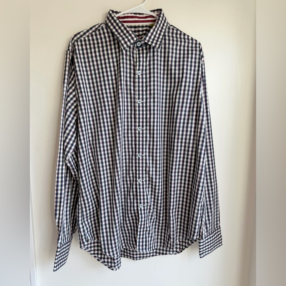 Robert Graham Men’s XL Long Sleeve Button Up  Shirt  Multicolor Plaid Cotton